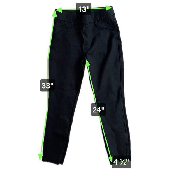 Spanx Black Pull On Ponte Pants Leggings Split Hem Size S - Picture 3 of 9